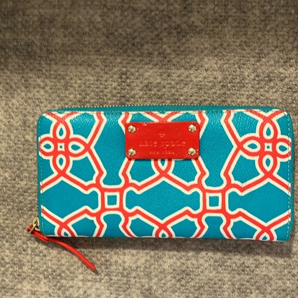 Kate Spade Vibrant Blue and Red Wallet